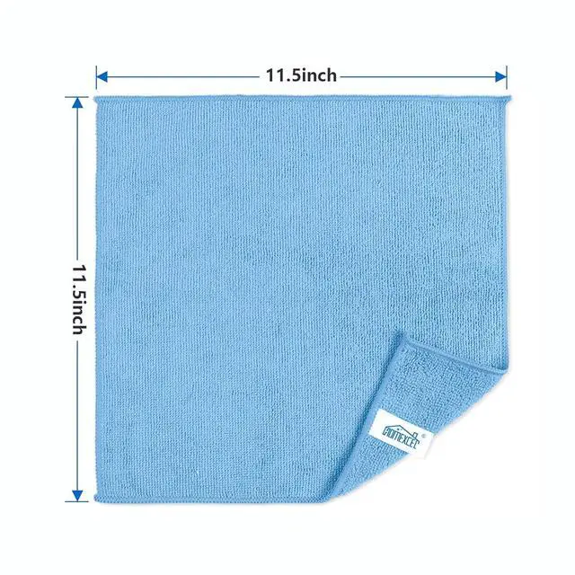 Alt view image 2 of 7 - Blue Cleaning Rags 5 Pack, Highly Absorbent Microfiber Cleaning Cloth for Kitchen, Lint Free, Scratch-Free, Reusable Microfiber Towels for House, Window and Glass, Cars, 11.5 X11.5 inch