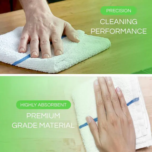 Alt view image 6 of 7 - 24-Pk 16x19 30 Oz. Absorbent Cotton Kitchen Bar Mop Towels