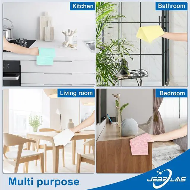 Alt view image 2 of 7 - Cleaning Towels Dish Towels and Dish Cloths Reusable Towels,Handy Cleaning Wipes, Great Dish Towel, Disposable, Absorbent, Dry Quickly 60 Sheets/Pack,5 Color