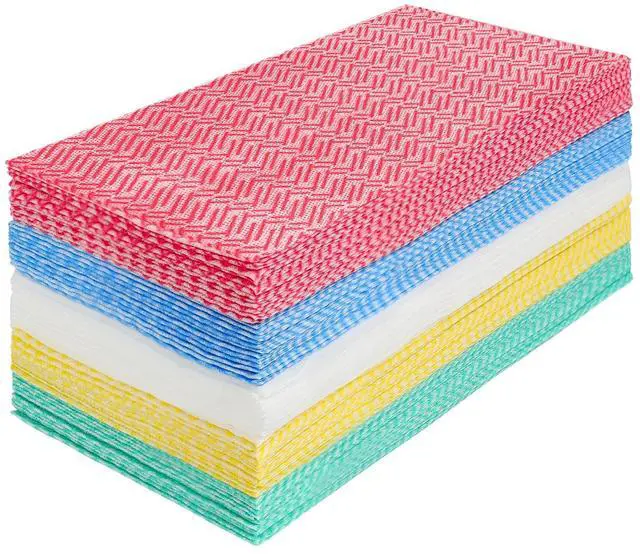Main image of Cleaning Towels Dish Towels and Dish Cloths Reusable Towels,Handy Cleaning Wipes, Great Dish Towel, Disposable, Absorbent, Dry Quickly 60 Sheets/Pack,5 Color