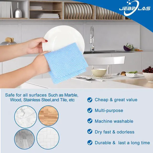 Alt view image 3 of 7 - Cleaning Towels Dish Towels and Dish Cloths Reusable Towels,Handy Cleaning Wipes, Great Dish Towel, Disposable, Absorbent, Dry Quickly 60 Sheets/Pack,5 Color