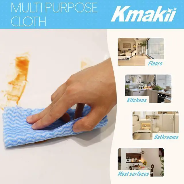 Alt view image 5 of 7 - Handi Wipe Reusable Cloths - Multi-Purpose Disposable Dish Cloths and Towels, Ultra Absorbent, Fast-Dry, Durable Cleaning Wipes for Kitchen and Home, Blue, 11.8 x 21 inches, Pack of 80