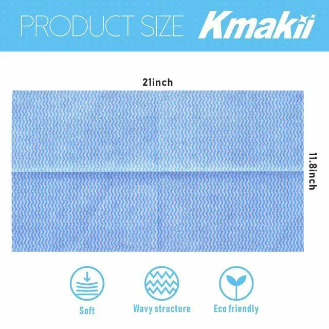 Alt view image 3 of 7 - Handi Wipe Reusable Cloths - Multi-Purpose Disposable Dish Cloths and Towels, Ultra Absorbent, Fast-Dry, Durable Cleaning Wipes for Kitchen and Home, Blue, 11.8 x 21 inches, Pack of 80