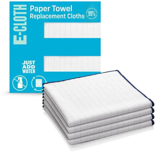 Main image of Reusable Paper Towel Replacement Cloths - Premium Microfiber Cleaning Cloths for Kitchen & Household Spills, Washable Reusable Paper Towels Alternative - 4 Count