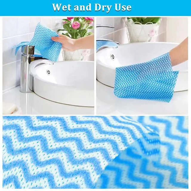 Alt view image 5 of 7 - Disposable Dish Cloths Disposable Cleaning Towels 50 Pack Heavy Duty Reusable Disposable Kitchen Cleaning Cloths for Kitchen, Bathroom, Household Cleanings