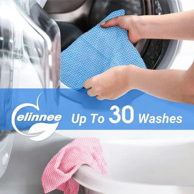 Alt view image 2 of 7 - Reusable Cleaning Cloths Dish Paper Towels, Domestic Cleaning Towels, Multipurpose Quick-Dry Rag Dish Cloths Heavy Duty Handy Wipes for Kitchen 25 Count 14.2"X15.7", Blue