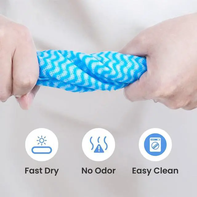 Alt view image 7 of 7 - Reusable Cleaning Cloths Dish Paper Towels, Domestic Cleaning Towels, Multipurpose Quick-Dry Rag Dish Cloths Heavy Duty Handy Wipes for Kitchen 25 Count 14.2"X15.7", Blue