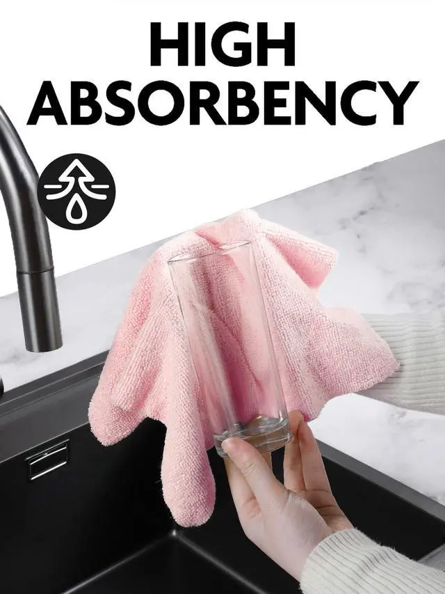 Alt view image 6 of 7 - Microfiber Cleaning Cloth Roll -40 Pack, Tear Away Microfiber Towels, 12" x 12", Reusable, Washable, Lint Free, Ultra Absorbent Dishcloth for Car, Pet, Kitchen Cleaning Supplies (Pink)