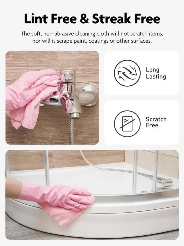 Alt view image 7 of 7 - Microfiber Cleaning Cloth Roll -40 Pack, Tear Away Microfiber Towels, 12" x 12", Reusable, Washable, Lint Free, Ultra Absorbent Dishcloth for Car, Pet, Kitchen Cleaning Supplies (Pink)