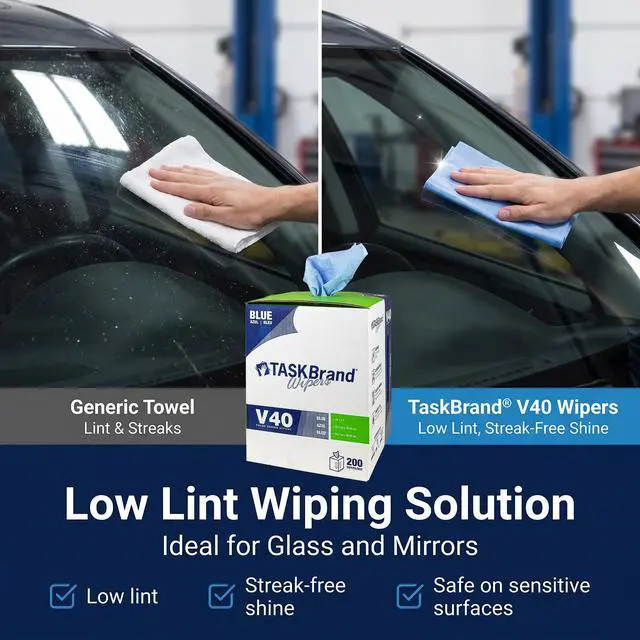 Alt view image 2 of 7 - Blue V40 Value Series Center Pull Wiper Sheets, All-Purpose Disposable Cleaning Towels, 10 x 11.5 Inches, Roll of 200