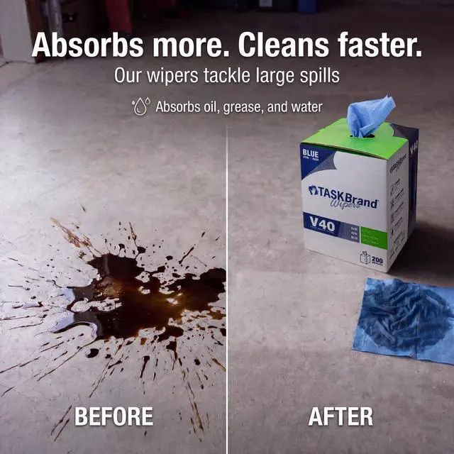 Alt view image 7 of 7 - Blue V40 Value Series Center Pull Wiper Sheets, All-Purpose Disposable Cleaning Towels, 10 x 11.5 Inches, Roll of 200