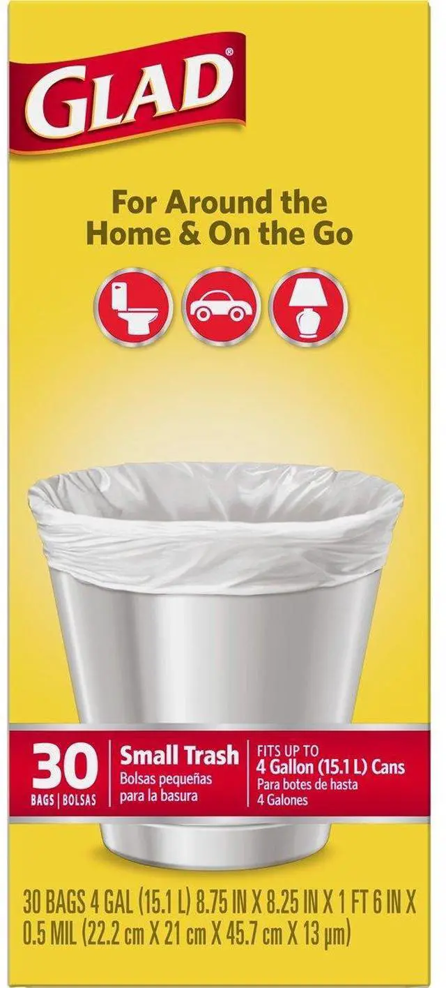 Alt view image 3 of 7 - Trash Bags, Small Garbage Bags - 4 Gallon White Trash Bag - 30 Count