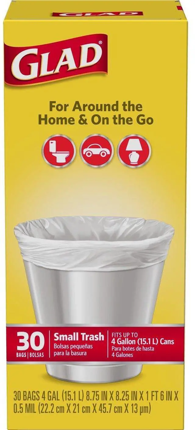 Alt view image 5 of 7 - Trash Bags, Small Garbage Bags - 4 Gallon White Trash Bag - 30 Count