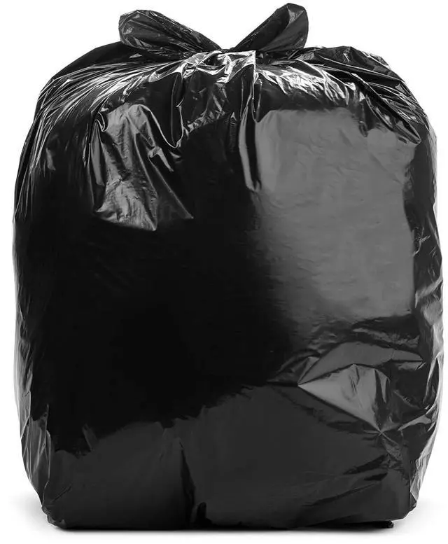 Main image of 3 Ply Trash Bags, 56 Gallon, 1.25 Mil (eq), 43"x47", Black, 100 Count (5 Rolls of 20)
