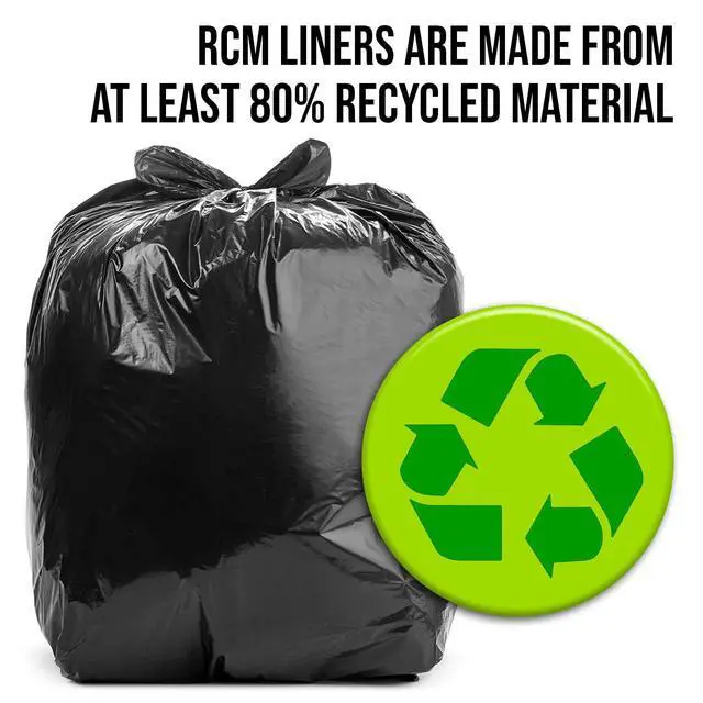 Alt view image 5 of 7 - 3 Ply Trash Bags, 56 Gallon, 1.25 Mil (eq), 43"x47", Black, 100 Count (5 Rolls of 20)