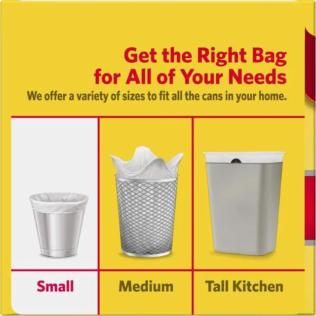 Alt view image 3 of 6 - 4 Gallon Trash Bags - 150 Small Mini Garbage Bags | 17" x 18" Clear Waste Basket Trash Bags | Bulk Plastic Bathroom Trash Can Liners