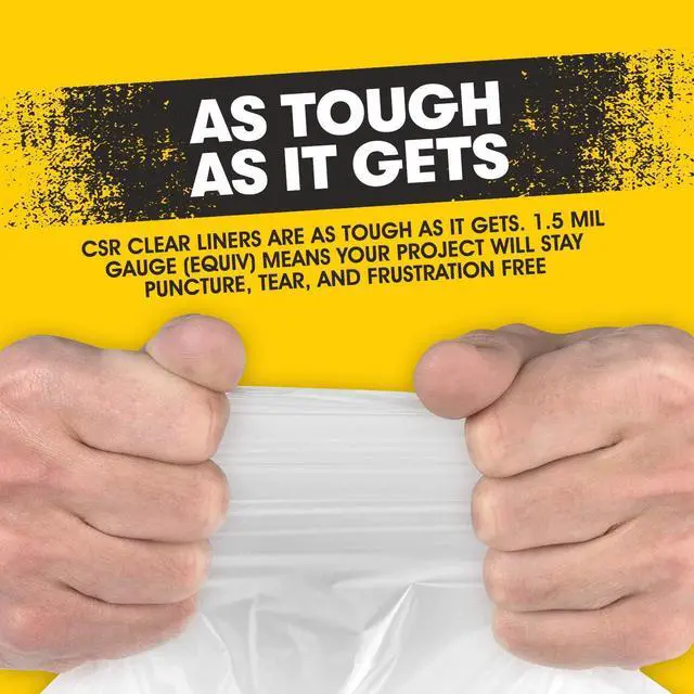 Alt view image 3 of 5 - 33 Gallon Clear Trash Bags - 33" x 39" - 1.5 MIL (eq) - CSR Series - Heavy Duty Industrial Liners Clear Garbage Bags for Recycling, Contractors, Storage, Outdoor, 1 Count (Pack of 100)