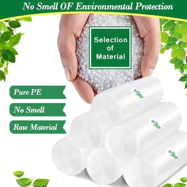 Alt view image 6 of 7 - 2.5 Gallon 120 pcs(2.5-2.6 Gal) Small Clear Trash Bags, Strong 2.5 Gallon 2.6 Gallon Garbage Bags, Bathroom Trash Can Bin Liners,Mini Bags Waste Basket Liner,Fit 6-10 Liter, 2.5-2.6 Gal (2.5C120)