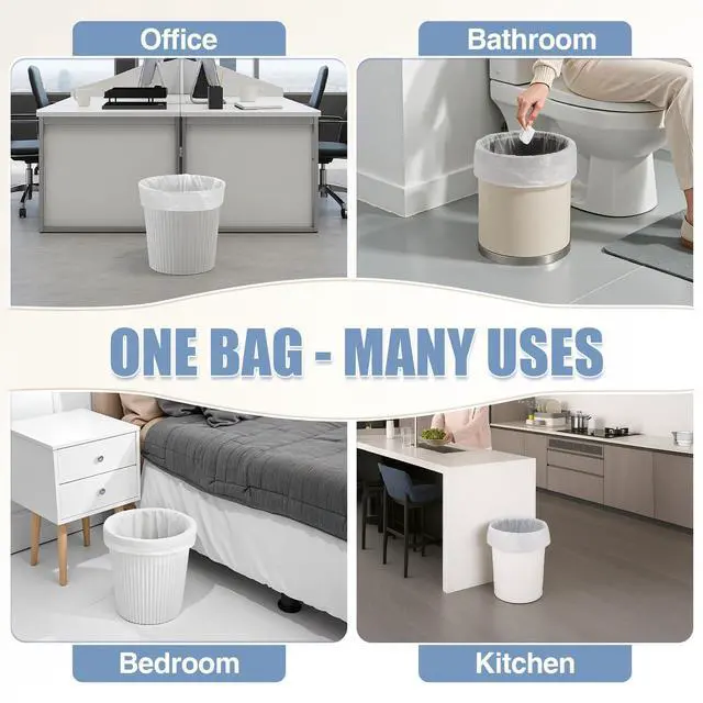 Alt view image 5 of 7 - Small Trash Bags 4 Gallon - 100 Count 4 Gallon Trash Bag, Unscented Small Garbage Bags Bathroom Trash Bags, White 4 Gal Trash Can Liners