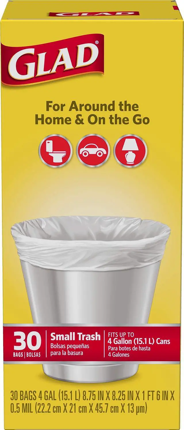 Alt view image 4 of 7 - Trash Bags, Small Garbage Bags - 4 Gallon White Trash Bag - 30 Count