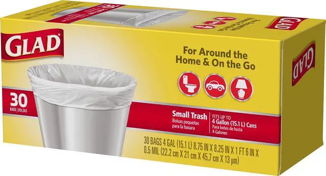 Alt view image 6 of 7 - Trash Bags, Small Garbage Bags - 4 Gallon White Trash Bag - 30 Count