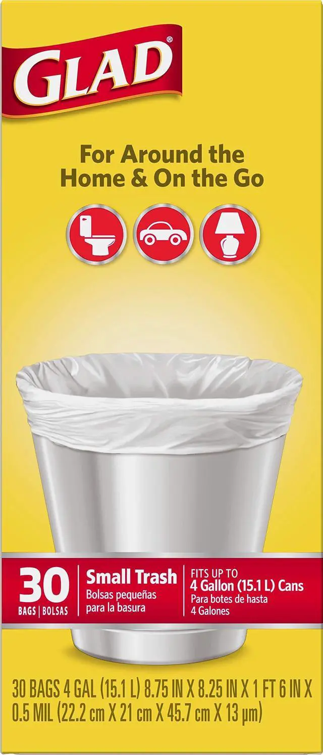 Alt view image 7 of 7 - Trash Bags, Small Garbage Bags - 4 Gallon White Trash Bag - 30 Count