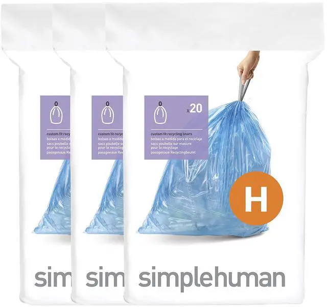 Main image of Code H 60 Count, Genuine Custom Fit Liners, Drawstring Trash Bags in Dispenser Packs, 30-35 Liter / 8-9.2 Gallon, Blue