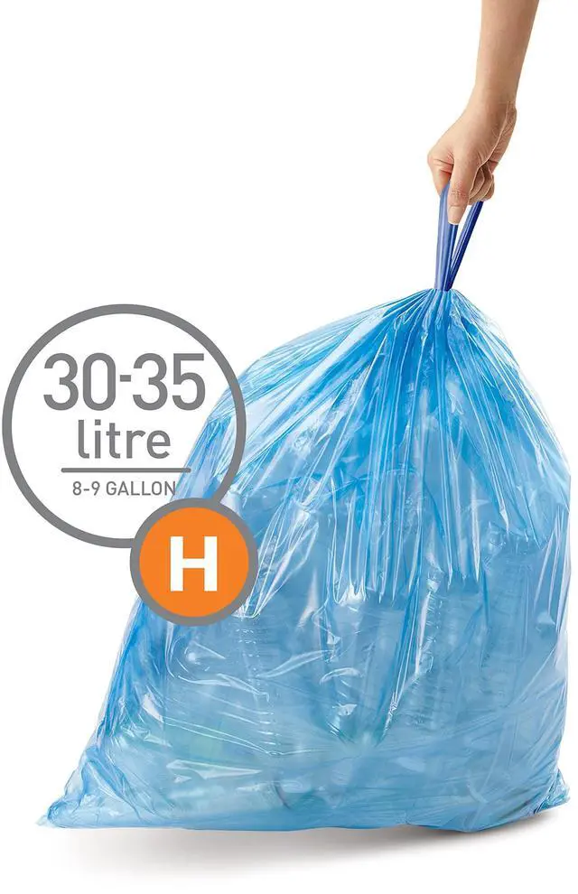 Alt view image 2 of 6 - Code H 60 Count, Genuine Custom Fit Liners, Drawstring Trash Bags in Dispenser Packs, 30-35 Liter / 8-9.2 Gallon, Blue