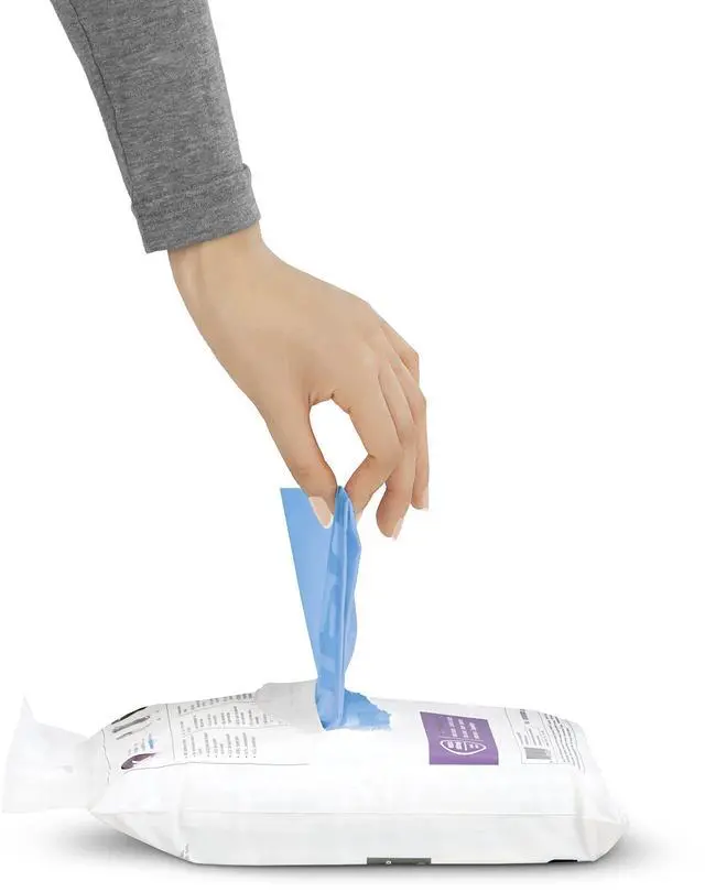 Alt view image 3 of 6 - Code H 60 Count, Genuine Custom Fit Liners, Drawstring Trash Bags in Dispenser Packs, 30-35 Liter / 8-9.2 Gallon, Blue