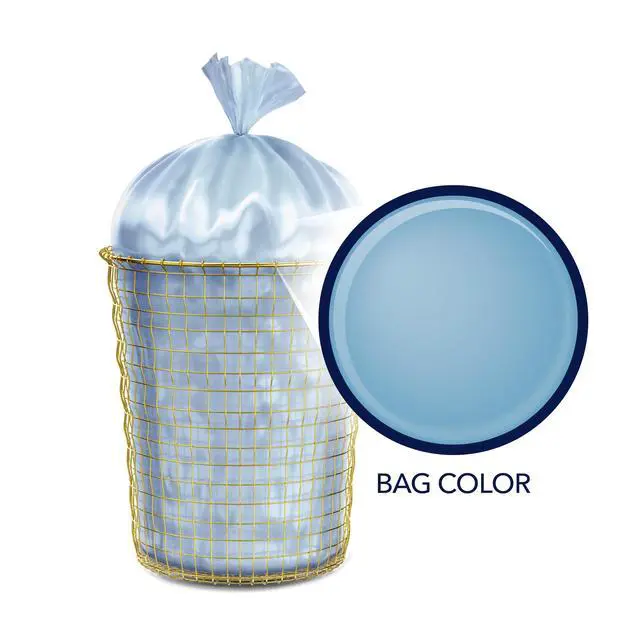 Alt view image 3 of 6 - Medium Trash Bags - 8 Gallon, 45 Bags (1 Pack of 45 Bags) Twist Tie - Blue in Fresh Air Scent with Microban