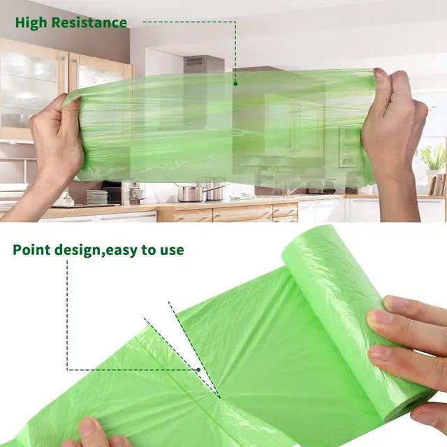 Alt view image 5 of 7 - Biodegradable Trash Bags 4-6 Gallon, 100 Counts, Extra Thick Small Trash Bag Recycling Garbage Bags For Kitchen Bathroom Yard Office Wastebasket Car