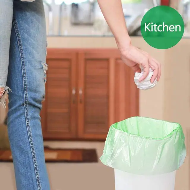 Alt view image 7 of 7 - Biodegradable Trash Bags 4-6 Gallon, 100 Counts, Extra Thick Small Trash Bag Recycling Garbage Bags For Kitchen Bathroom Yard Office Wastebasket Car