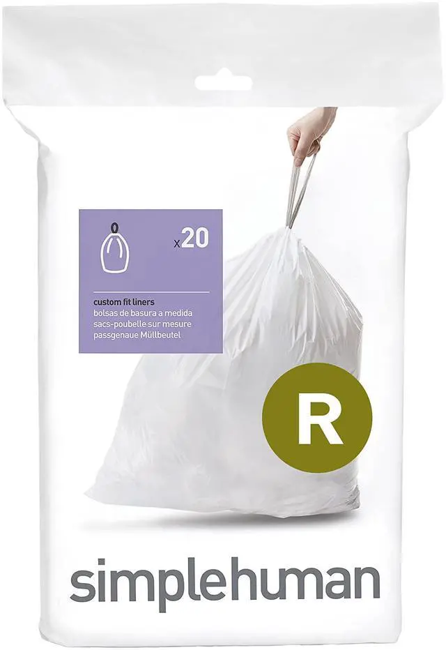Main image of Code R Custom Fit Drawstring Trash Bags in Dispenser Packs, 20 Count, 10 Liter / 2.6 Gallon, White