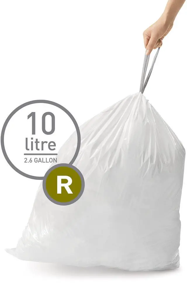 Alt view image 2 of 5 - Code R Custom Fit Drawstring Trash Bags in Dispenser Packs, 20 Count, 10 Liter / 2.6 Gallon, White