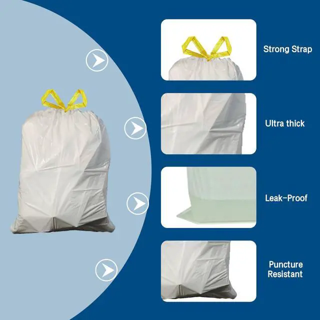 Alt view image 6 of 7 - Large Trash Bags, Big Tall heavy duty 21 Gallon/ 50-90 Liter Drawstring Trash Bags, Easy-Dispense Leaf Roll, tear-free design, Extra-Strong Unscented 30 Count for Kitchen & Household & Commercial.