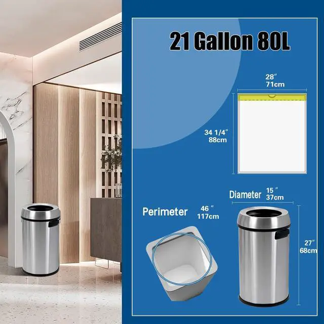 Alt view image 7 of 7 - Large Trash Bags, Big Tall heavy duty 21 Gallon/ 50-90 Liter Drawstring Trash Bags, Easy-Dispense Leaf Roll, tear-free design, Extra-Strong Unscented 30 Count for Kitchen & Household & Commercial.