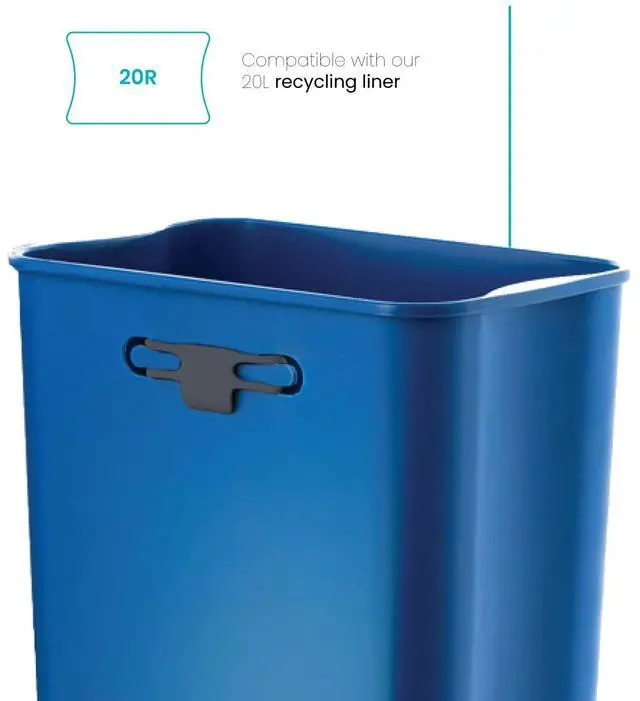 Alt view image 7 of 7 - 5.3 Gallon Kitchen Trash Bags with Drawstring Handles, Heavy Duty Custom Fit Design for 20 Liter Dual Recycling Liners, Code 20R, 60-Count