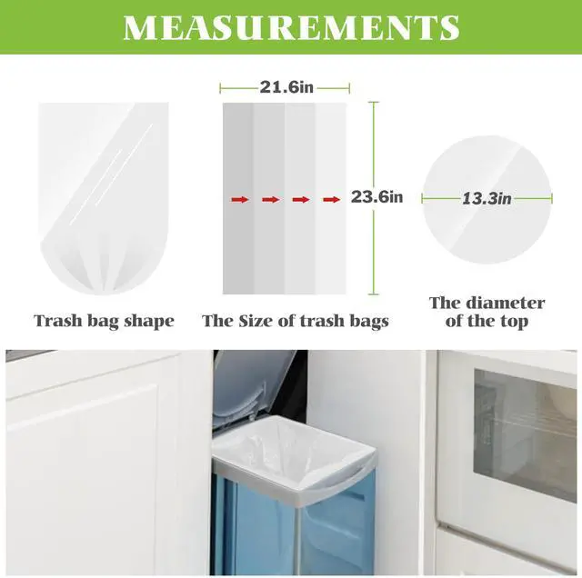 Alt view image 2 of 7 - 6 Gallon 330 Counts Strong Trash Bags Garbage Bags , Bathroom Trash Can Bin Liners, Plastic Bags for home office kitchen, Clear