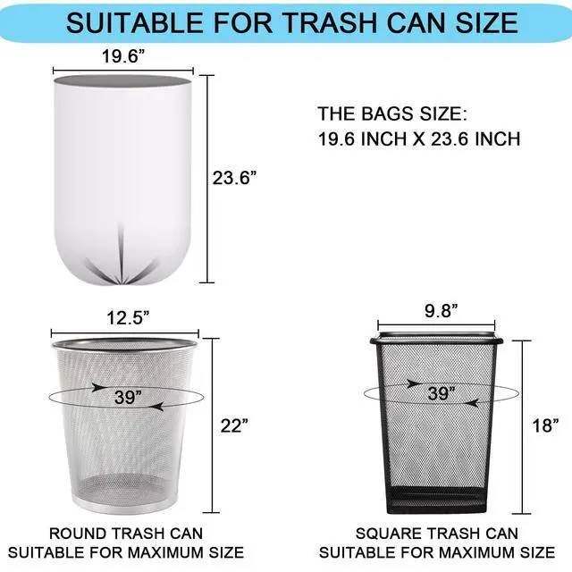Alt view image 2 of 6 - 6 Gallon Trash Bags, Small Garbage Bags, Fits 5-6 Gallon Bins, Clear Wastebasket Trash Liners, 75 Counts