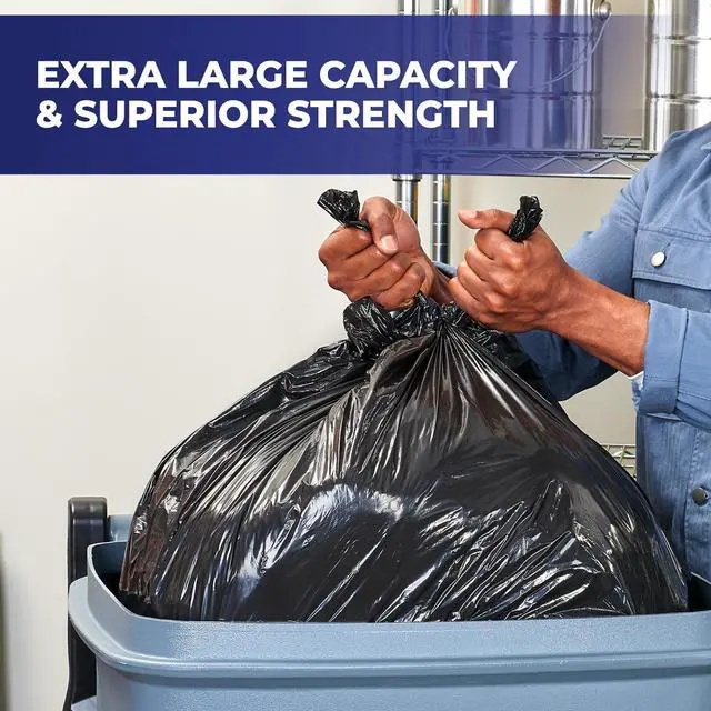 Alt view image 4 of 5 - Cart Liner Trash Bags, 65 Gallon, 10 Bags (Scent Free, ARM & HAMMER Odor Control, Drawstring)