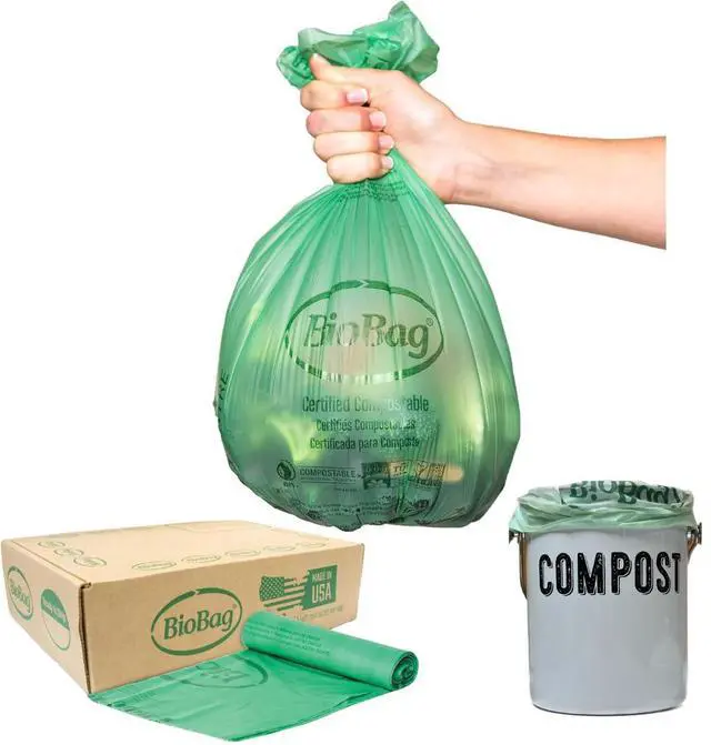 Main image of 2.6 Gallon Compostable Food Scrap Bags , 100 Count, BPI Certified, Meets ASTM D6400 Standards, Made in USA, Kitchen Counter Bin Liners
