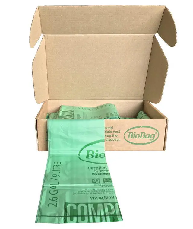 Alt view image 2 of 7 - 2.6 Gallon Compostable Food Scrap Bags , 100 Count, BPI Certified, Meets ASTM D6400 Standards, Made in USA, Kitchen Counter Bin Liners