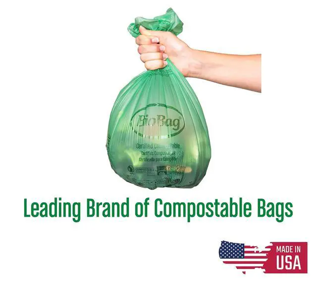 Alt view image 5 of 7 - 2.6 Gallon Compostable Food Scrap Bags , 100 Count, BPI Certified, Meets ASTM D6400 Standards, Made in USA, Kitchen Counter Bin Liners