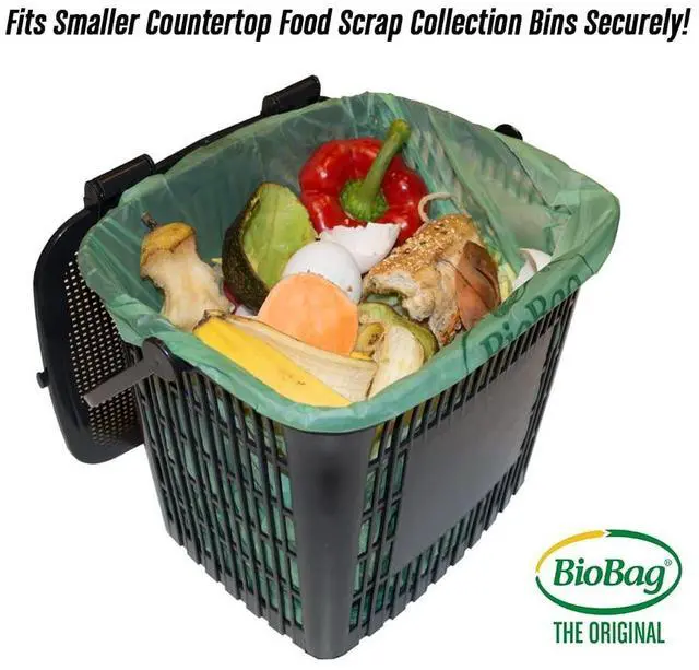 Alt view image 7 of 7 - 2.6 Gallon Compostable Food Scrap Bags , 100 Count, BPI Certified, Meets ASTM D6400 Standards, Made in USA, Kitchen Counter Bin Liners