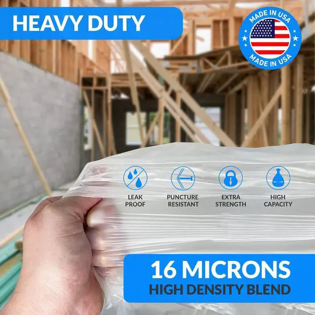 Alt view image 5 of 7 - 33 Gallon Trash Bags Heavy Duty | 50 Trash Bags with Ties | Super Sizeable, Clear, Serious Garbage Cleanup