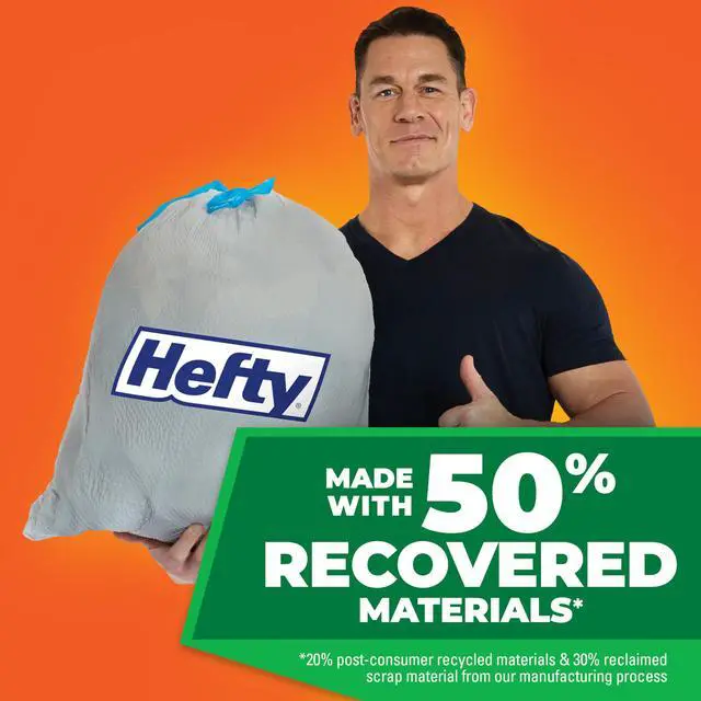 Alt view image 2 of 6 - Ultra Strong Made with 50% Recovered Materials* Tall Kitchen Trash Bags, Gray, Clean Burst, 13 Gallon, 40 Count