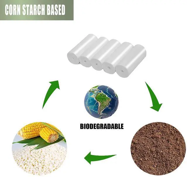 Alt view image 2 of 7 - Small Trash Bags, Small Garbage Bags 4-6 Gallon Biodegradable Can Liners Thicken, Size Expanded, White 200 Counts