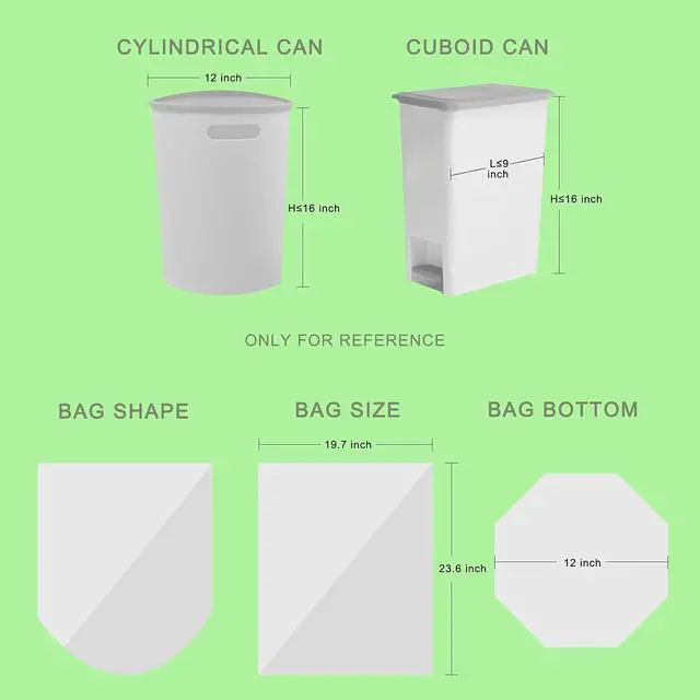 Alt view image 7 of 7 - Small Trash Bags, Small Garbage Bags 4-6 Gallon Biodegradable Can Liners Thicken, Size Expanded, White 200 Counts