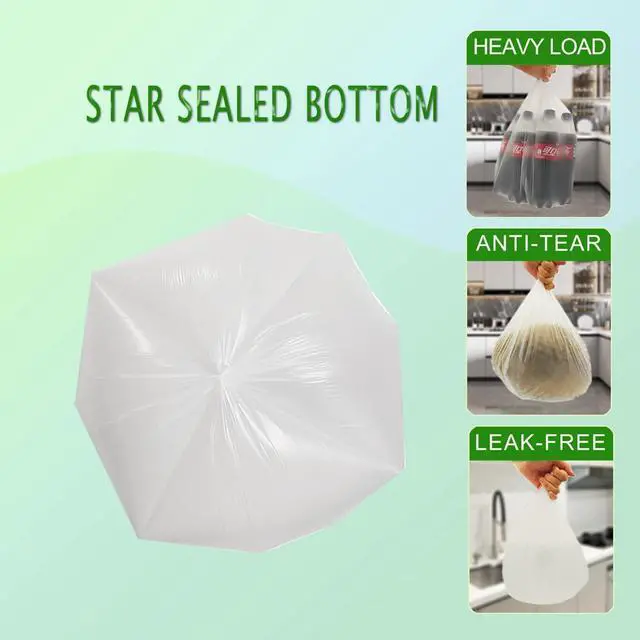 Alt view image 4 of 7 - Small Trash Bags, Small Garbage Bags 4-6 Gallon Biodegradable Can Liners Thicken, Size Expanded, White 200 Counts