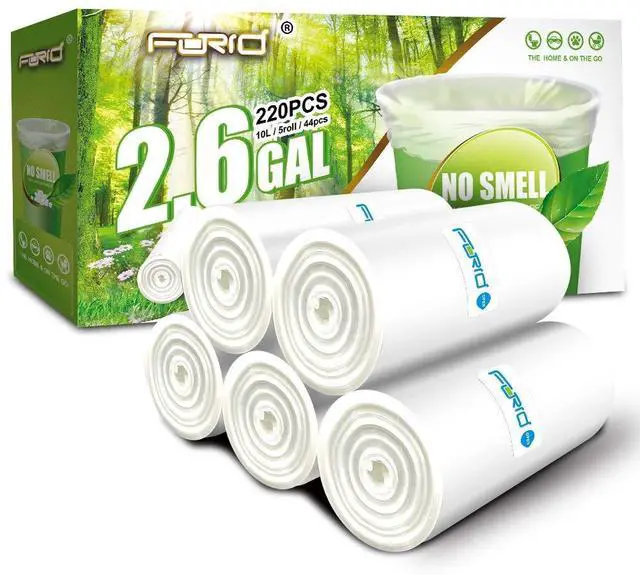 Main image of Small Clear Trash Bags 2.6 Gallon Garbage Bags Wastebasket Bin Liners 220 Count Plastic Trash Bags for Bathroom Bedroom Office Garbage Can (220 count)